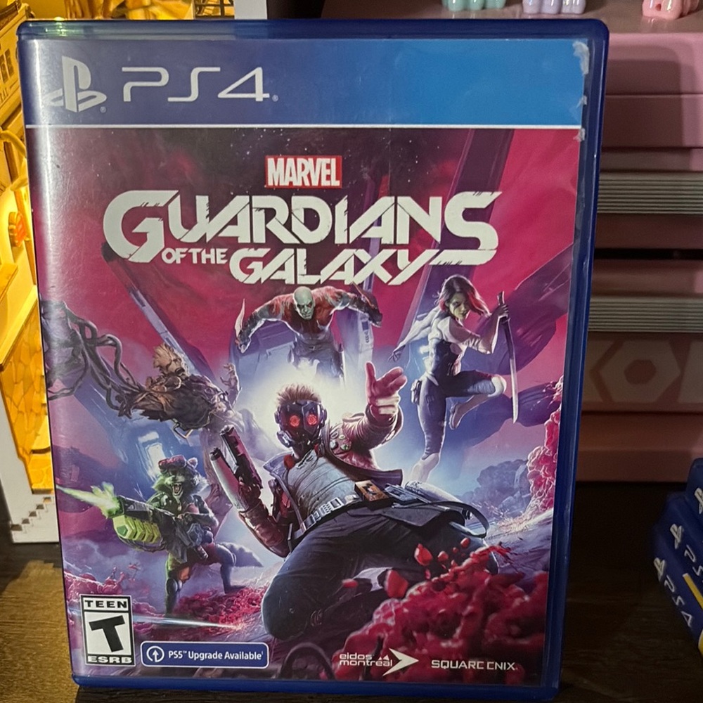 Marvel Guardians of the Galaxy PS4 Game - Blue and Red Cover